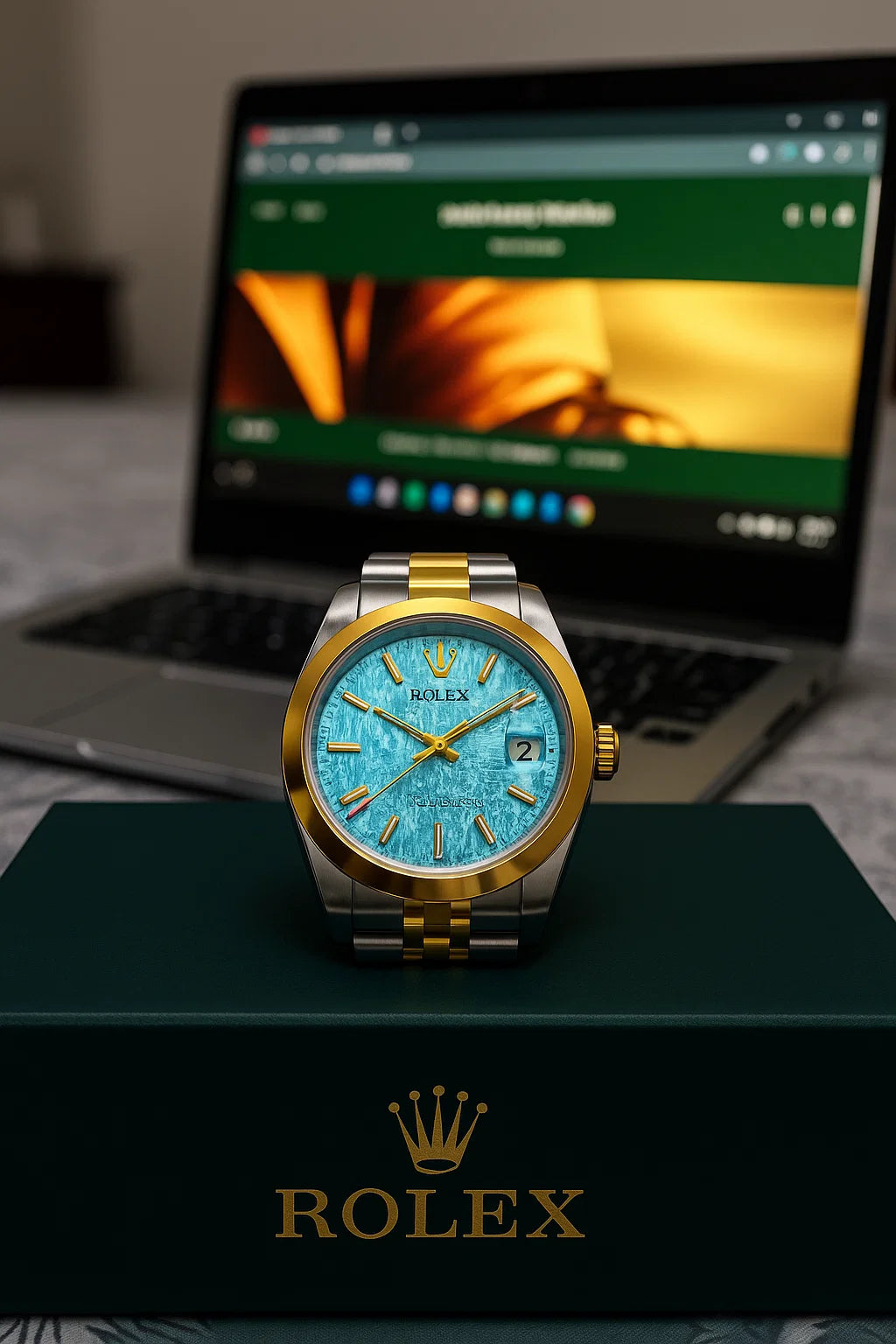 Rolex Datejust Men’s Watch – Blue Dial | Two-Tone Gold & Steel Luxury Timepiece