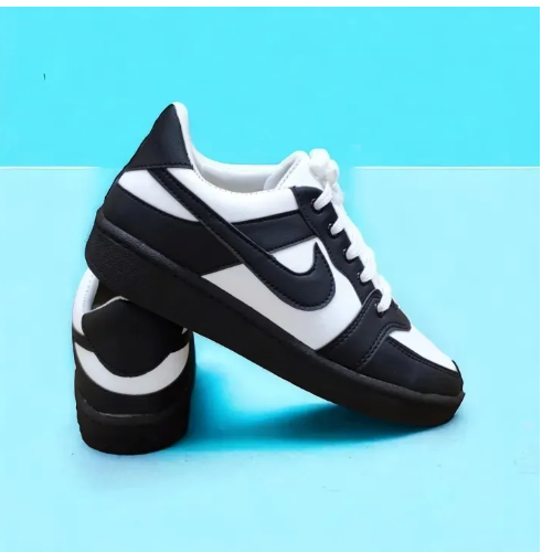 Classic Black & White Sneakers - Retro Style Athletic Shoes