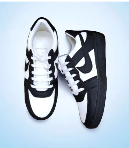 Classic Black & White Sneakers - Retro Style Athletic Shoes