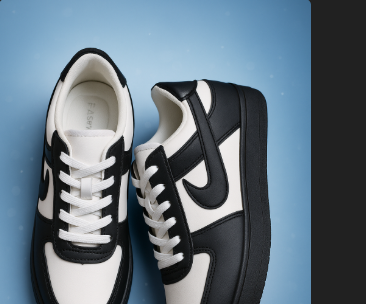 Classic Black & White Sneakers - Retro Style Athletic Shoes