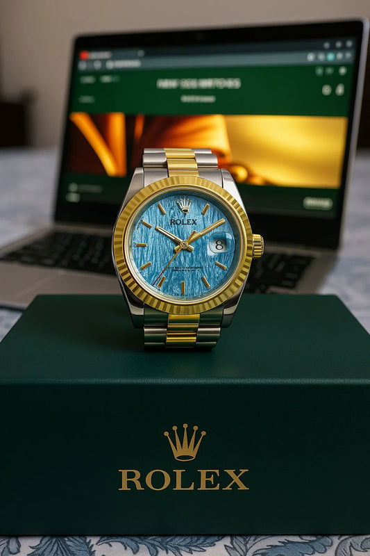 Rolex Datejust Men’s Watch – Blue Dial | Two-Tone Gold & Steel Luxury Timepiece